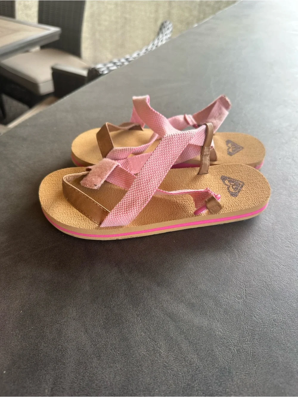 Roxy Kids Pink Strap Sandals